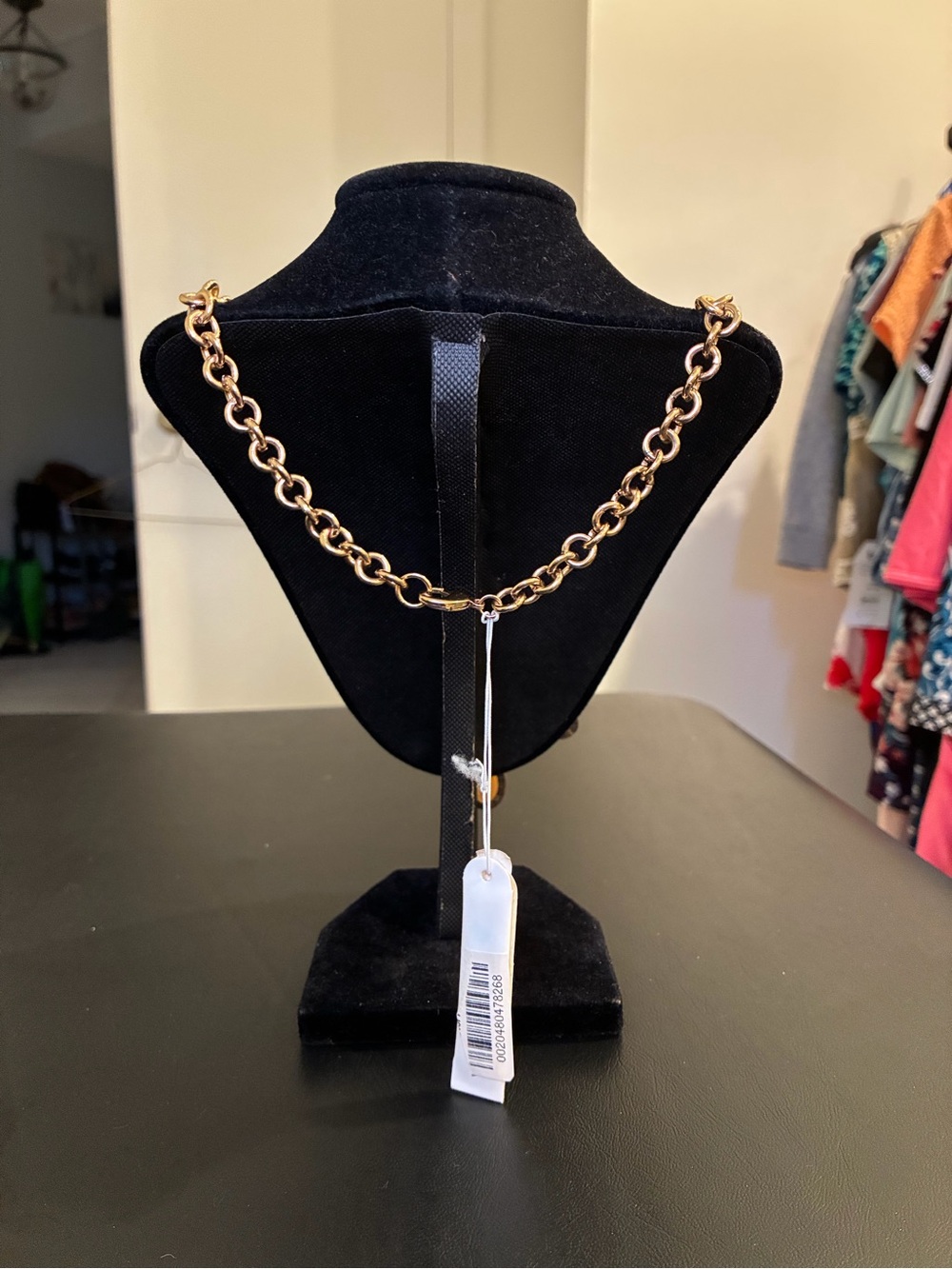 Premier Designs "Shea" Rose Gold White Stone Caged Statement Necklace NWT - Picture 2 of 3